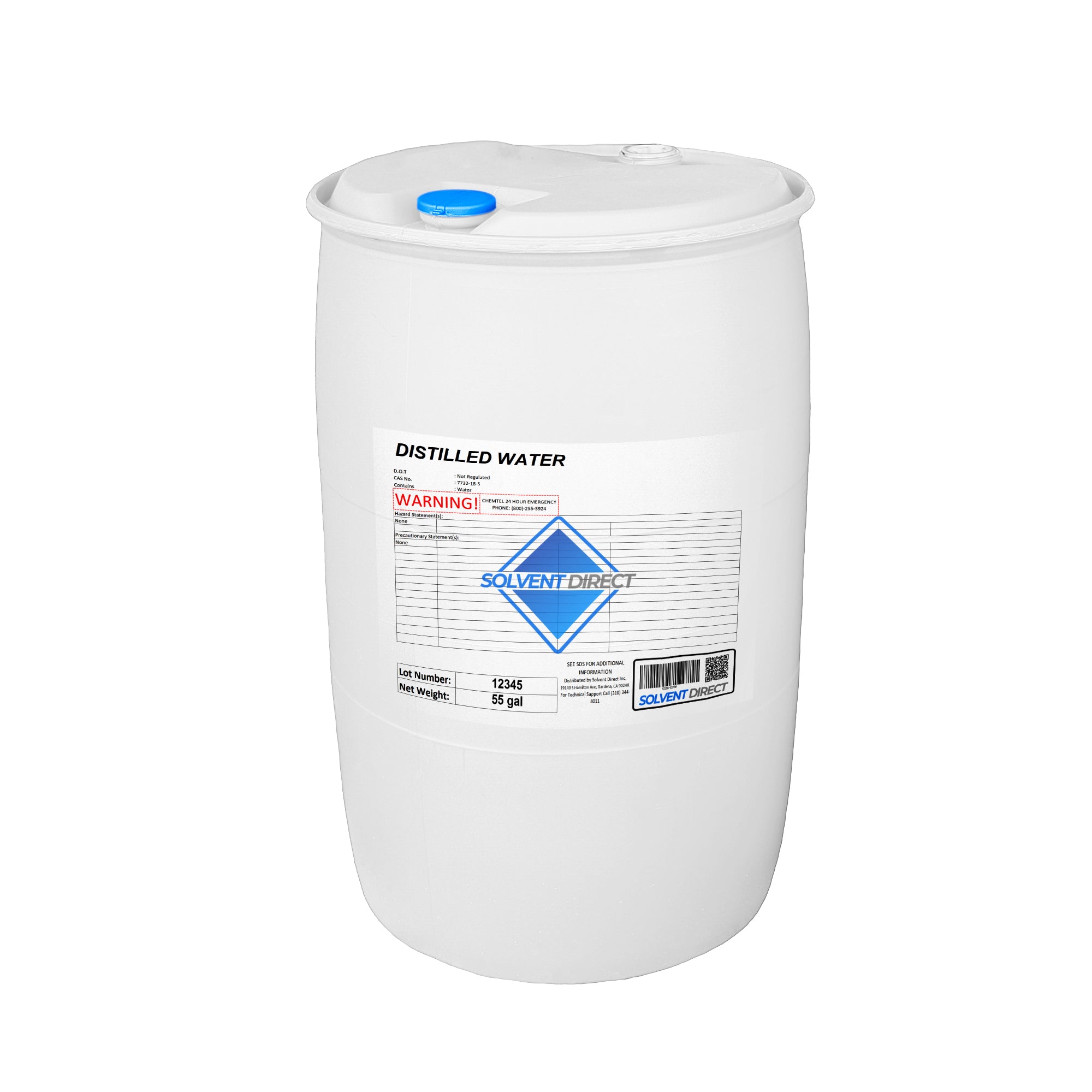 55 Gallon Drum - Industrial Distilled Water